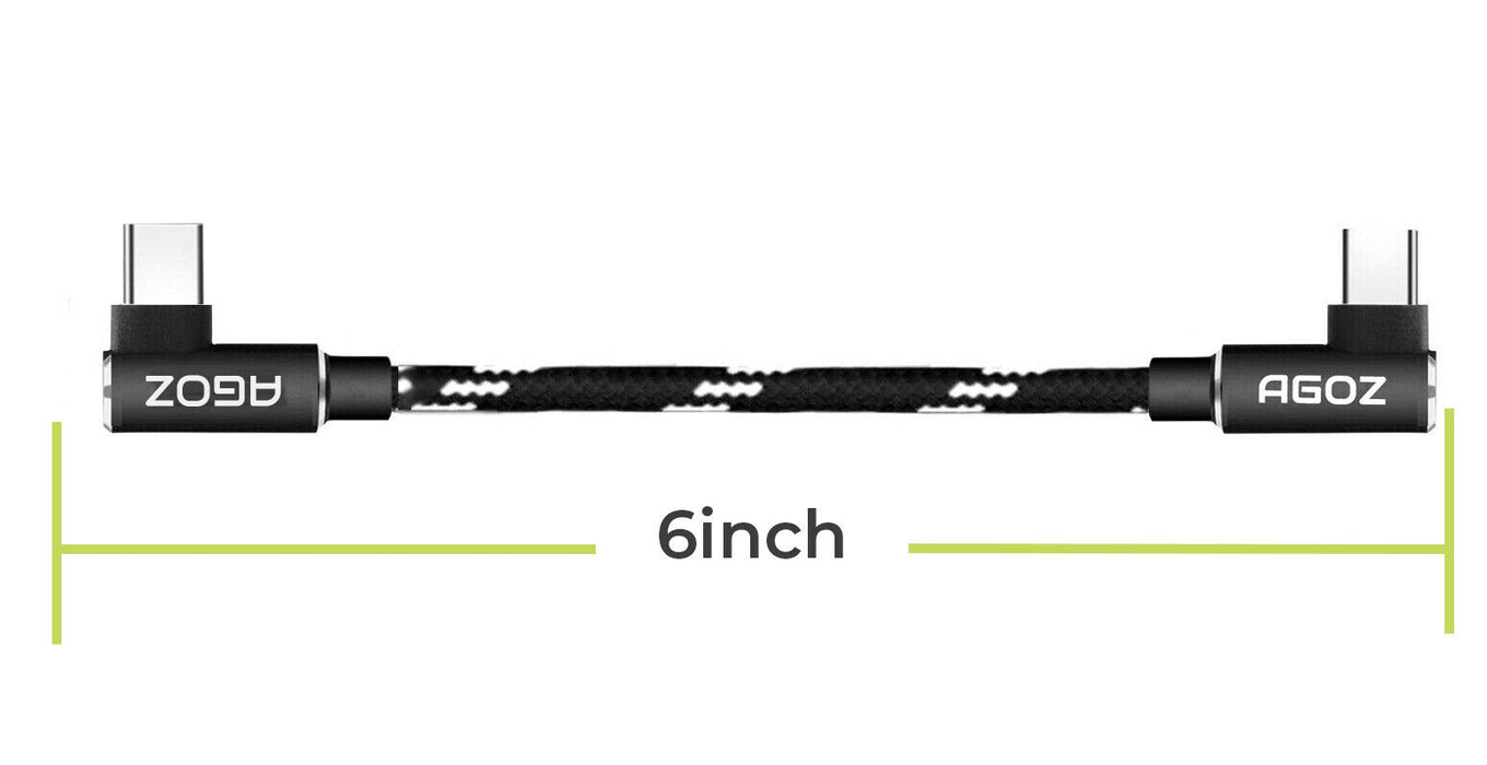 90 Degree 6-inch USB-C to USB-C Charger Cable